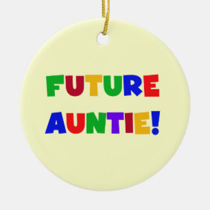 Framtida Auntie Primary Färg T-shirts and Gifts Julgransprydnad Keramik