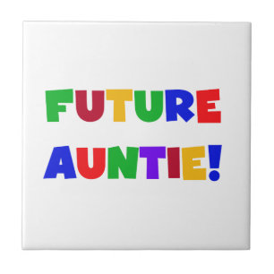 Framtida Auntie Primary Färg T-shirts and Gifts Kakelplatta