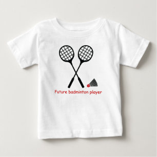 Framtida badminton-spelare, racquet & shuttlecock tee