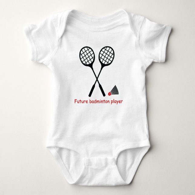 Framtida badminton-spelare, racquet & shuttlecock tee (Framsida)