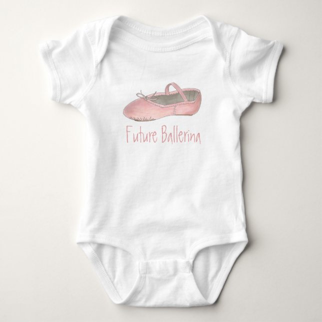 Framtida Ballerina Rosa Ballet Dance Teacher T-shirt (Framsida)