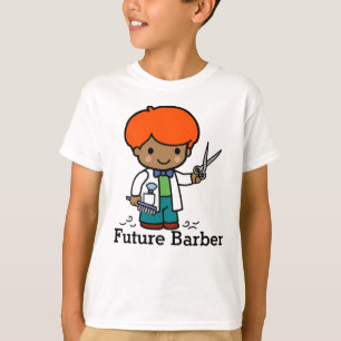 Framtida Barber/Hairdresser Boy in with Scissors T Shirt