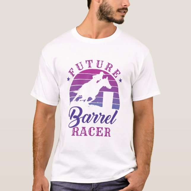 Framtida Barrel Racer Cowgirl Rodeo Barrel Tävla T Shirt (Framsida)