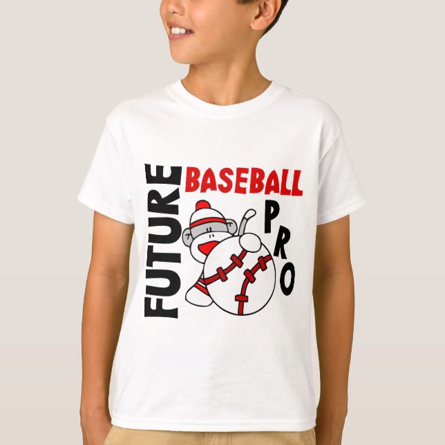 Framtida Baseball Pro Sock monkey Tee Shirt (Framsida)