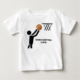 Framtida basketspelare med boll anpassningsbar tee shirt