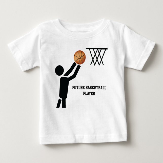 Framtida basketspelare med boll anpassningsbar tee shirt (Framsida)