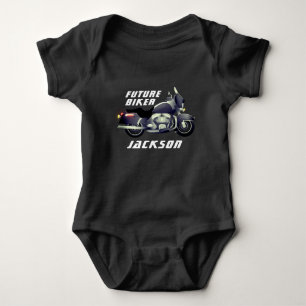 Framtida Biker med motorcykel Baby Bodykostym T Shirt