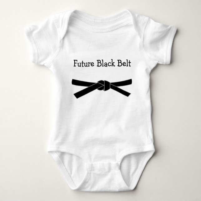 Framtida Black Bälte Baby Jersey Bodykostym T Shirt (Framsida)