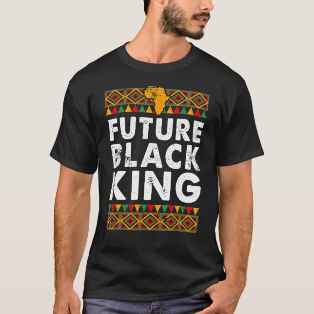 Framtida Black Kung Proud Melanin African American T Shirt (Framsida)