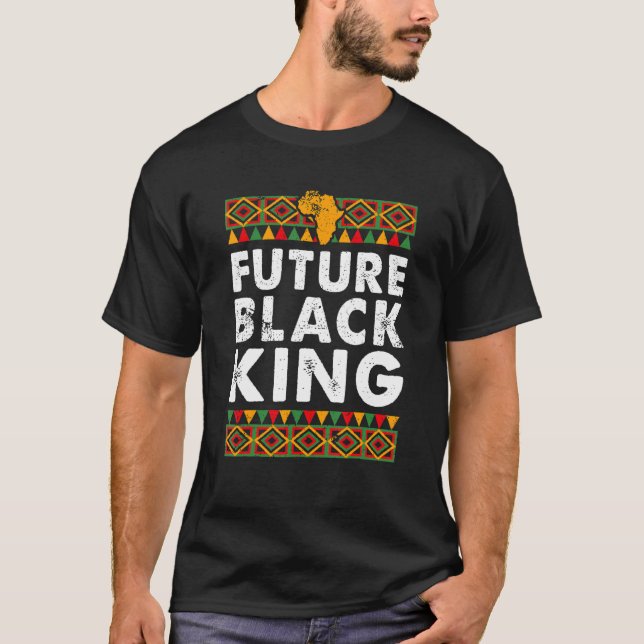 Framtida Black Kung Proud Melanin African American T Shirt (Framsida)