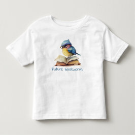 Framtida bokmask, blå fågelläsning Baby T Shirt