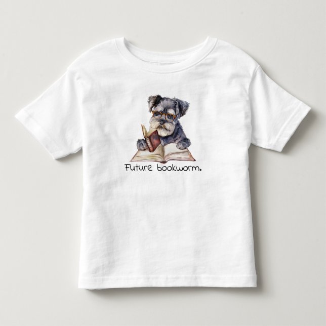Framtida bokmask, Hund, läsning av Baby T Shirt (Framsida)