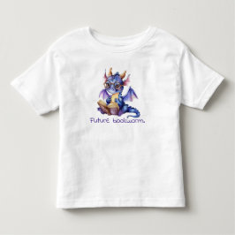 Framtida bokmask Lila Dragon Reading Baby T Shirt