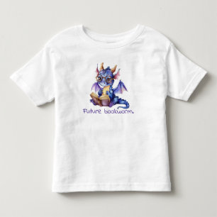 Framtida bokmask Lila Dragon Reading Baby T Shirt