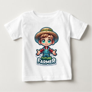 Framtida Bonde Barn T-Shirt - Sött Tecknat Design