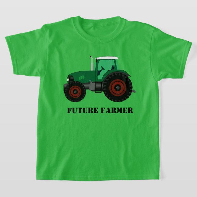 Framtida bonde grön traktor tee shirt (Laydown)