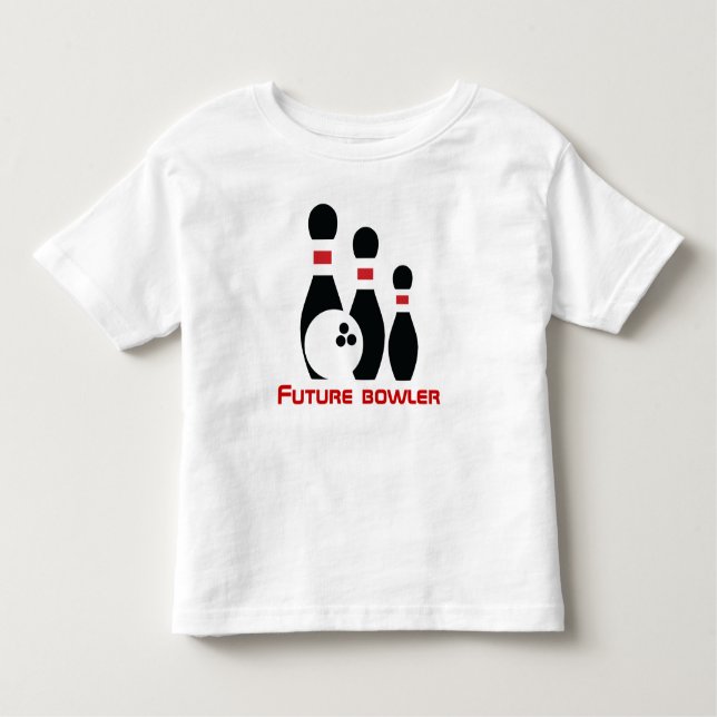 Framtida bowlareare, bowlingboll och stift t shirt (Framsida)