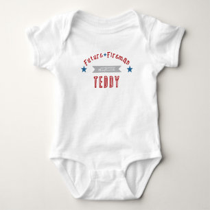 Framtida brandman röd och blå baby Onesies T Shirt