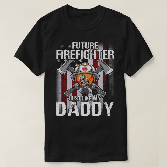 Framtida brandmän som min DADDY US-Flagga T Shirt (Design framsida)