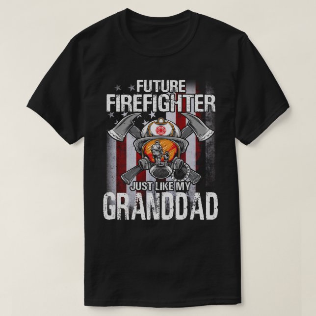 Framtida brandman som min GRANDDAD US-Flagga T Shirt (Design framsida)