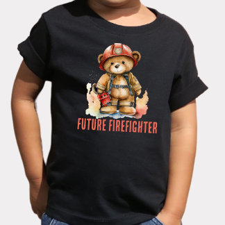 Framtida brandman Vattenfärg Brandman Nallebjörn T Shirt