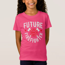 Framtida brandmansflickor söt typografi t shirt