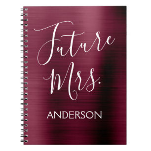 Framtida Burgundy Lila Möhippa Planner Anteckningsbok Med Spiral
