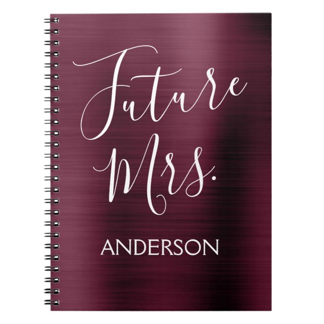 Framtida Burgundy Lila Möhippa Planner Anteckningsbok Med Spiral (Framsidan)