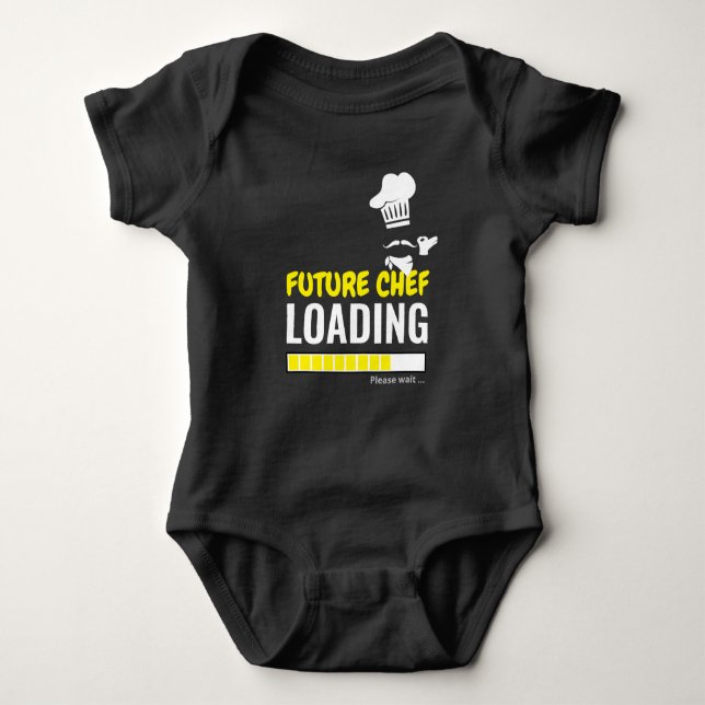 Framtida Chef Loading Black Funny Personlig Boy T Shirt (Framsida)