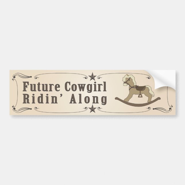 Framtida Cowgirl Bildekal (Framsidan)