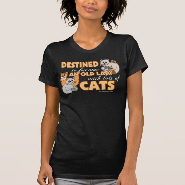 Framtida Crazy Cat Dam Funny Sayed Mörk Tee Shirt (Framsida)