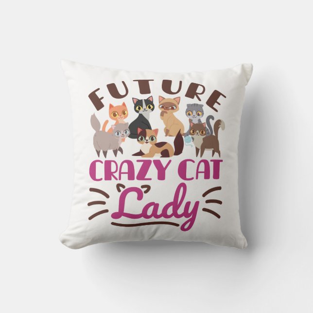 Framtida Crazy Cat Dam Kudde (Framsida)