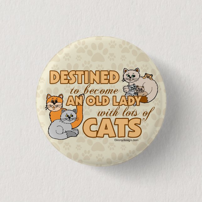 Framtida Crazy Cat Dam-stildesign Knapp (Framsida)