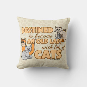 Framtida Crazy Cat Dam-stildesign Kudde