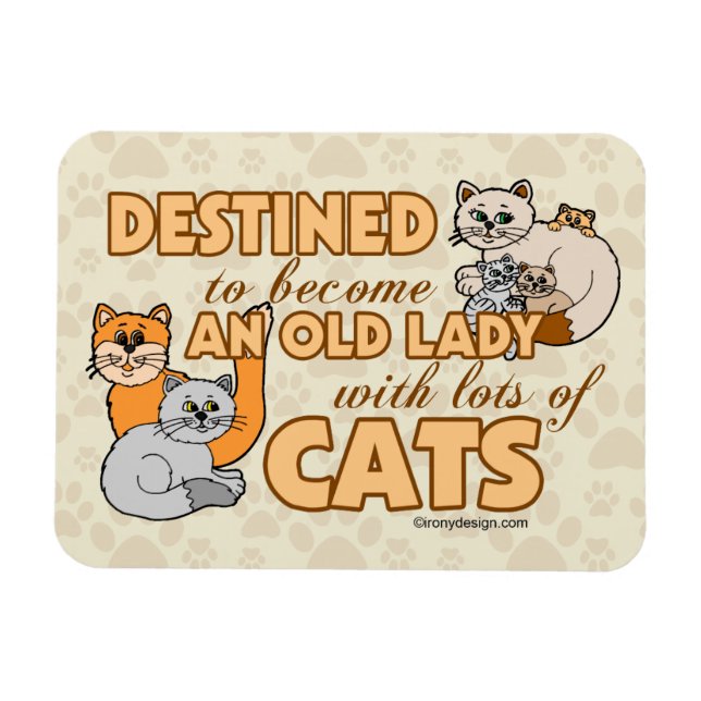 Framtida Crazy Cat Dam-stildesign Magnet (Horisontell)