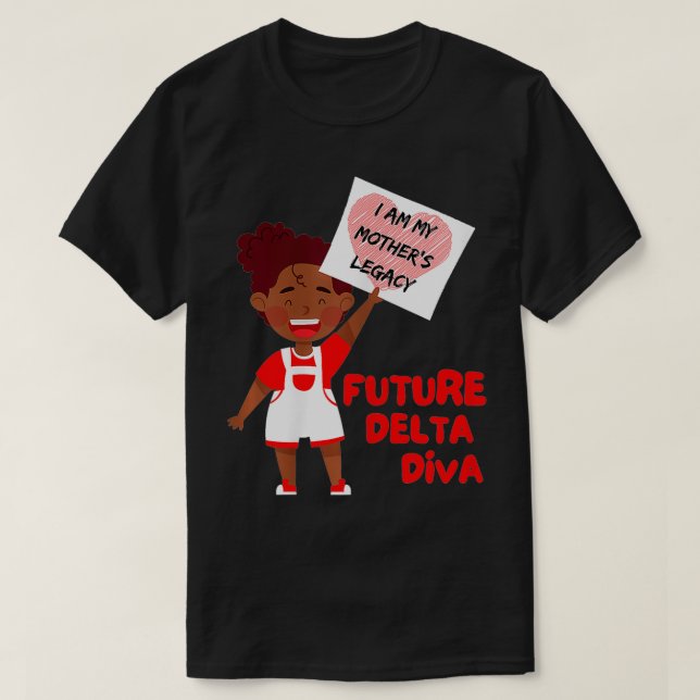 Framtida Delta Diva Black Sorority 1913 T Shirt (Design framsida)