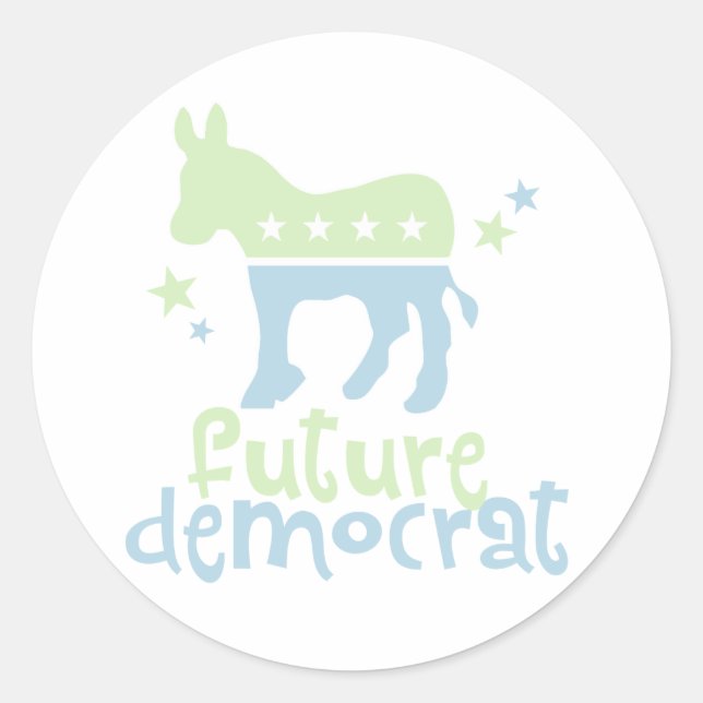 Framtida demokrat runt klistermärke (Framsida)