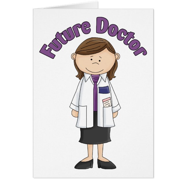 Framtida Doktor Little Girl Hälsningskort (Framsidan)
