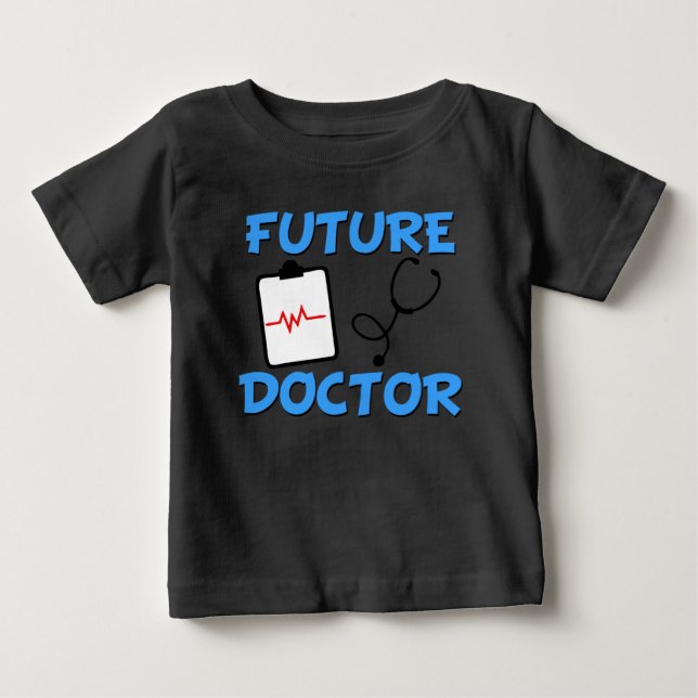 Framtida doktor lustig baby t-shirt (Framsida)