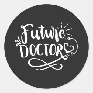 Framtida doktor runt klistermärke