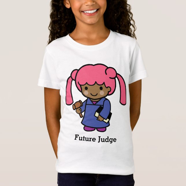 Framtida domare Girl med bok och gavel T Shirt (Framsida)