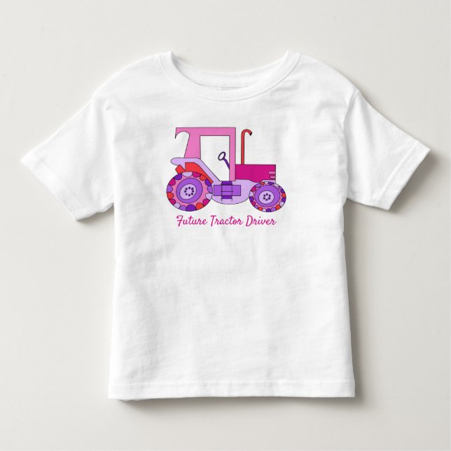 Framtida drivrutin för Rosa-traktor T Shirt (Framsida)