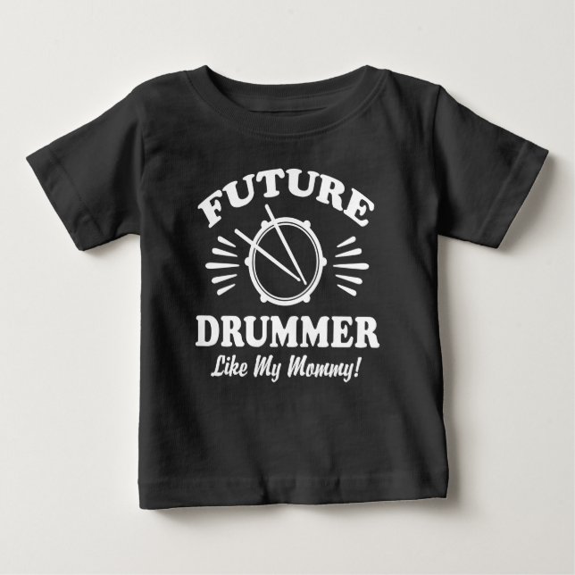 Framtida Drummer som min Mamma T-shirt (Framsida)