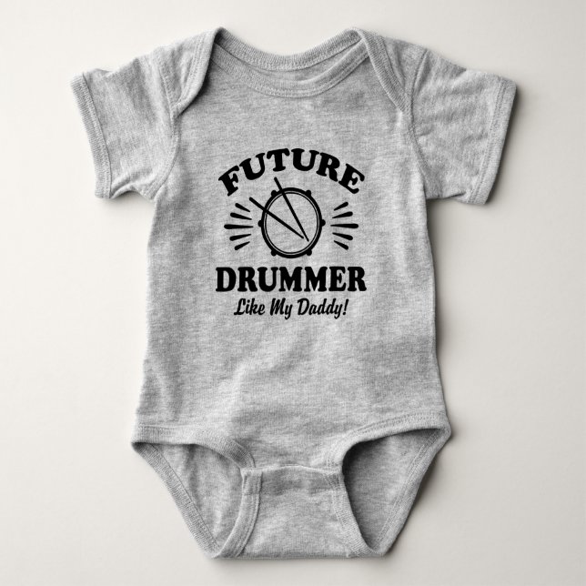 Framtida Drummer som min pappa T-shirt (Framsida)