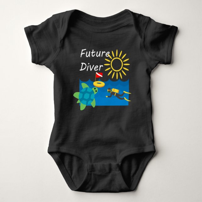 Framtida dykardesign - Baby Jersey Bodykostym T Shirt (Framsida)