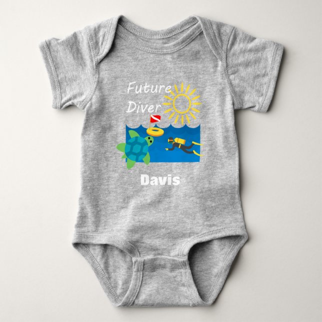 Framtida dykardesign - Baby Jersey Bodykostym T Shirt (Framsida)