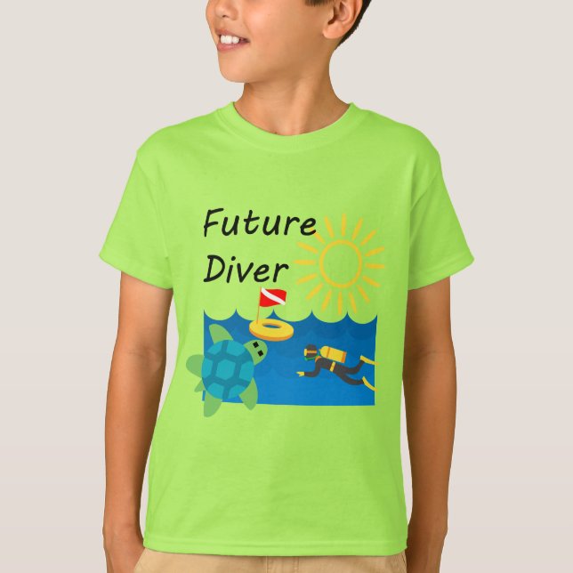 Framtida dykardesign - barnens grundläggande T-Shi T Shirt (Framsida)