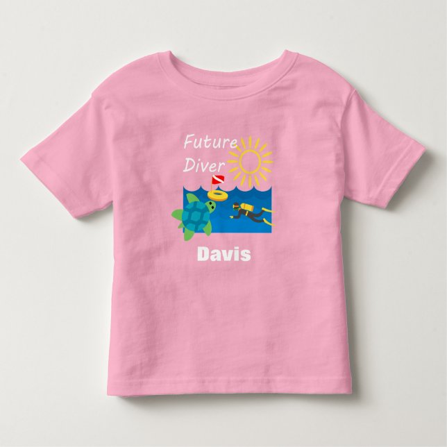Framtida dykardesign - barnens grundläggande T-Shi T Shirt (Framsida)