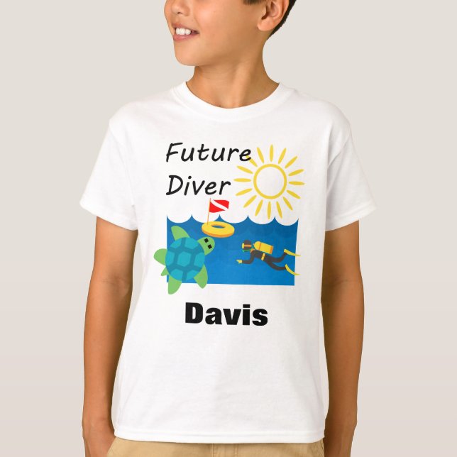 Framtida dykardesign - barnens grundläggande T-Shi T Shirt (Framsida)