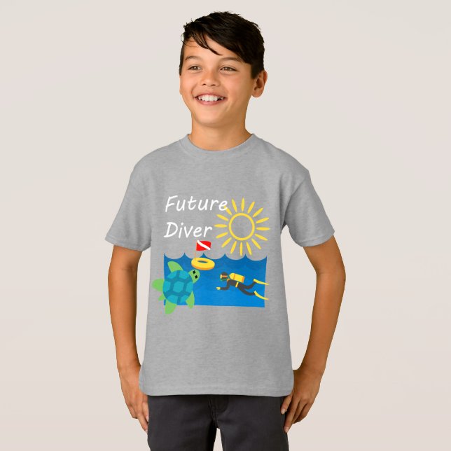 Framtida dykardesign - barnens grundläggande T-Shi T Shirt (Hel framsida)